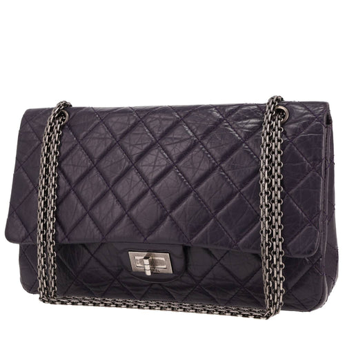 Chanel 2.55 shoulder bag in purple quilted leather