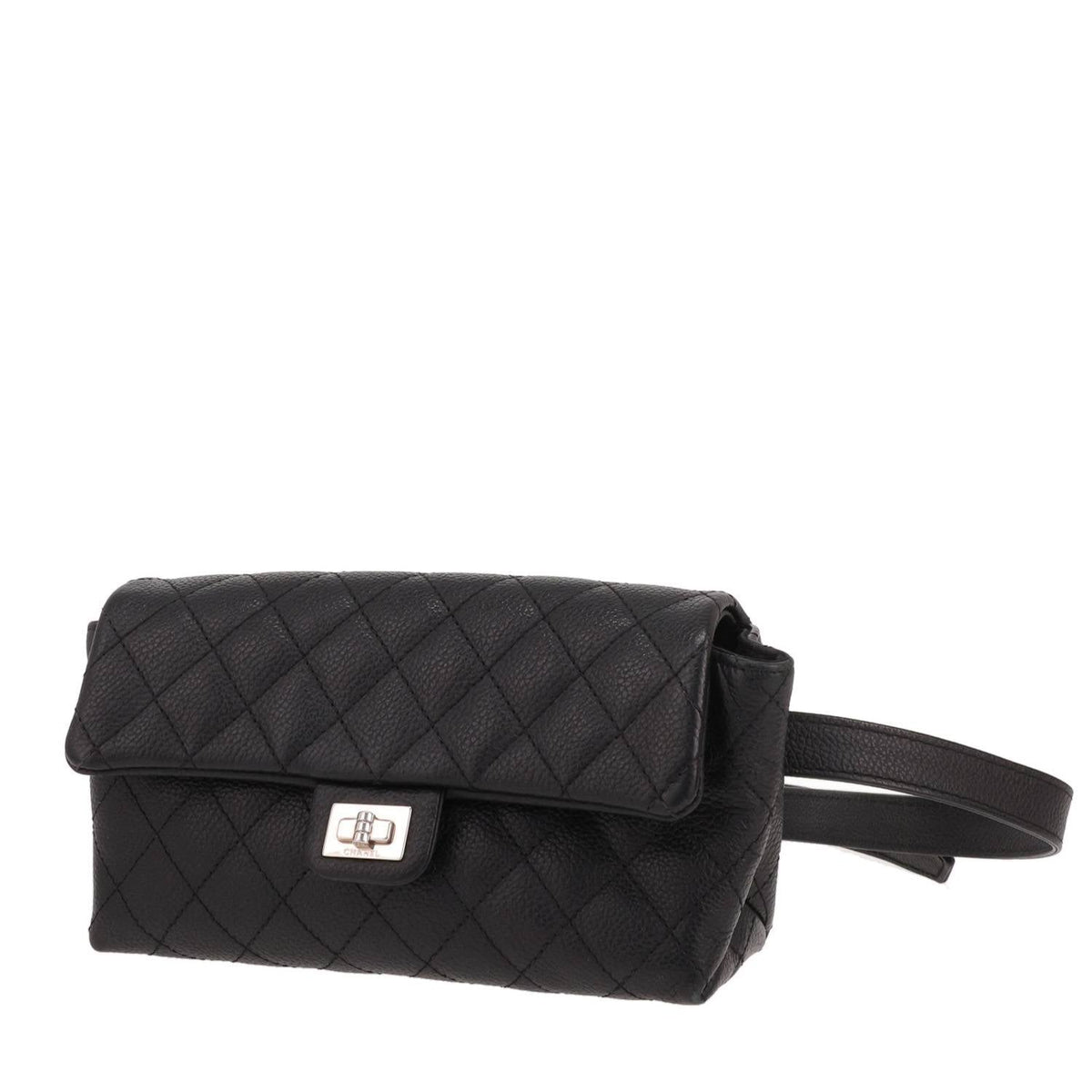 Chanel belt bag Noir quilted grained leather belt bag