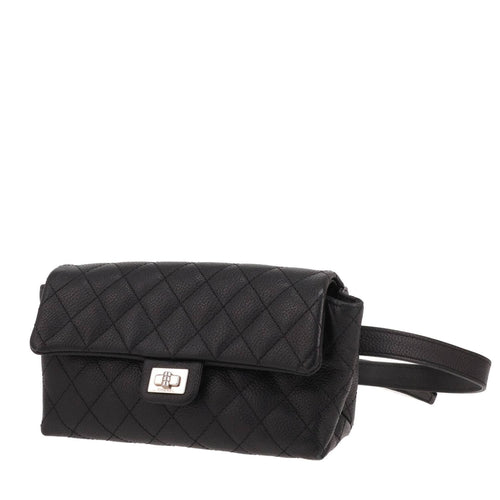 Chanel belt bag Noir quilted grained leather belt bag