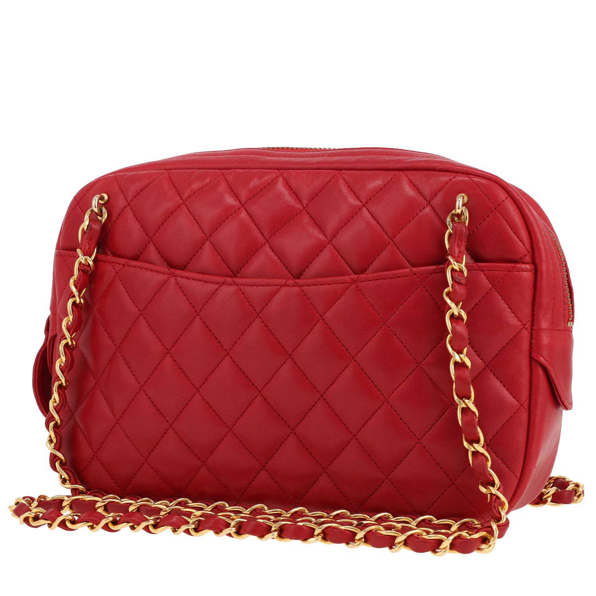Chanel Camera handbag in red quilted leather