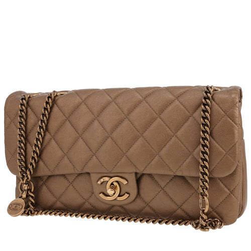 Chanel handbag in golden brown quilted leather
