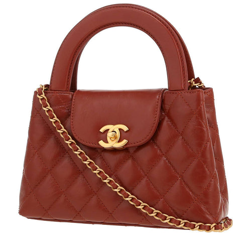 Chanel Mini Shopping handbag in cognac quilted leather