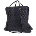 Chanel shopping bag in navy blue quilted leather