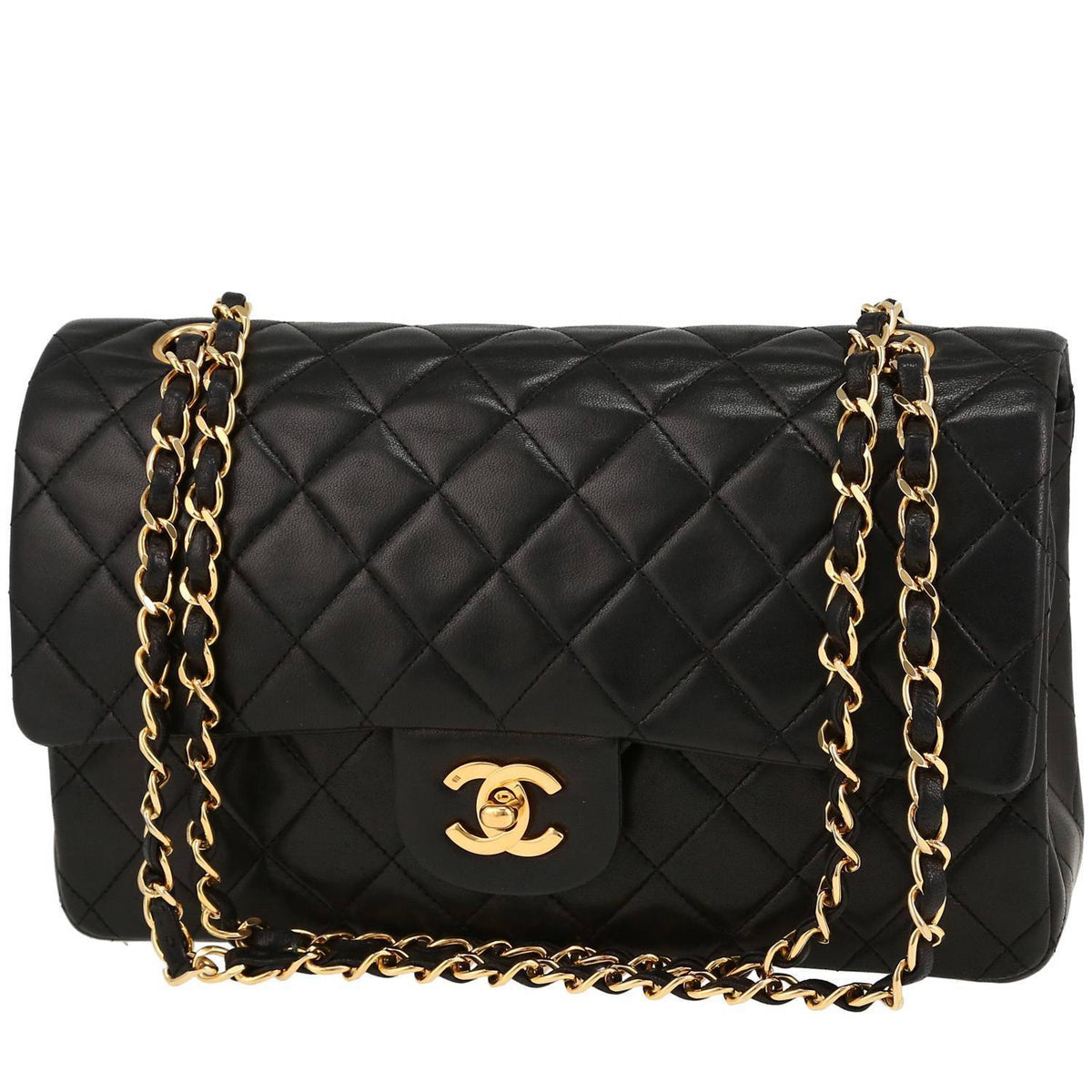 Chanel Timeless Classic handbag in black quilted leather