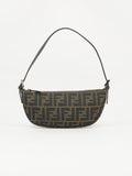FENDI ZUCCA CRESCENT SHOULDER BAG