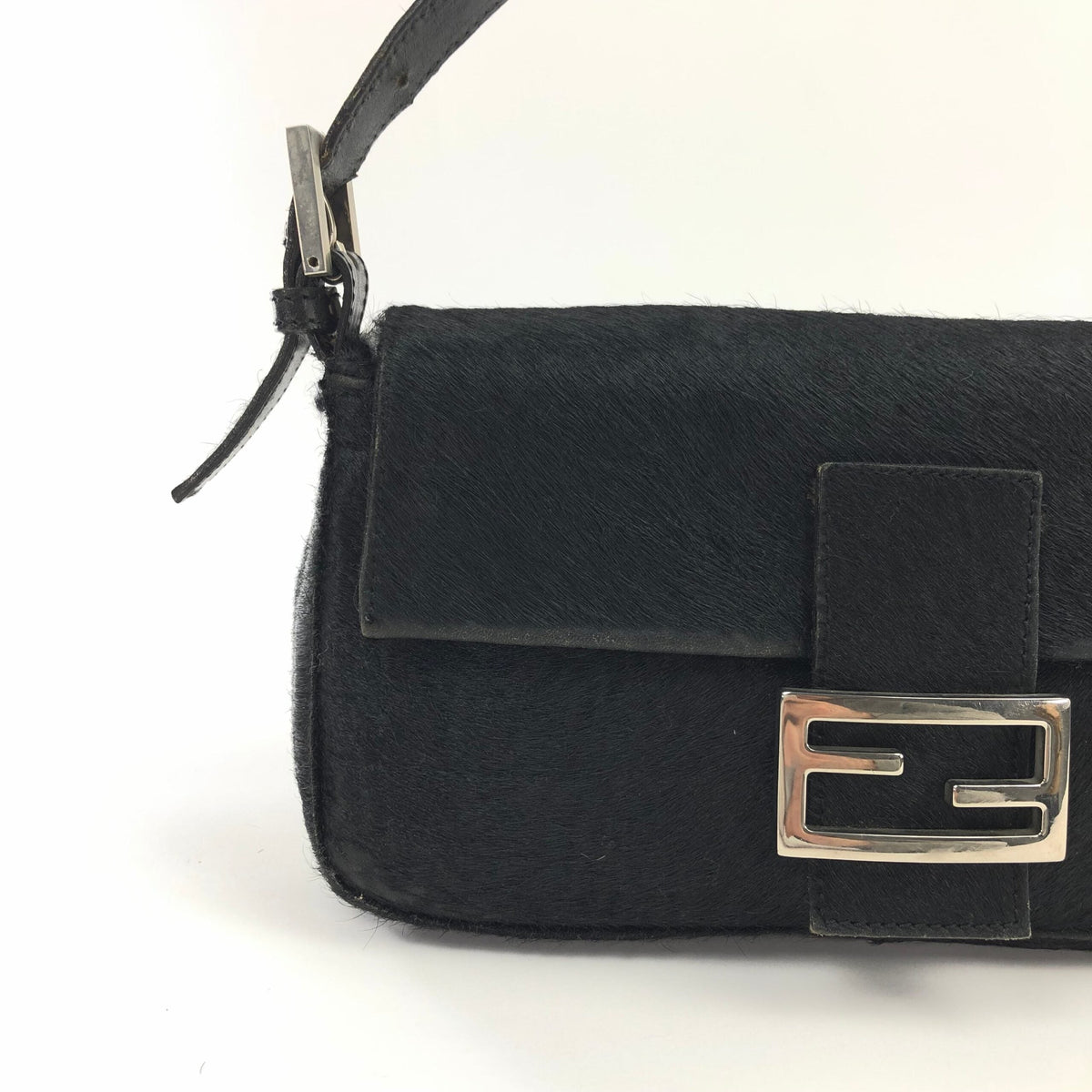FENDI CALF HAIR BAGUETTE BAG