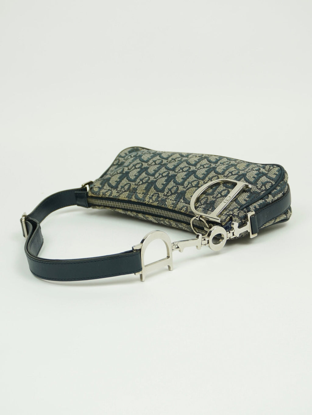 CHRISTIAN DIOR MONOGRAM BAG WITH SILVER HARDWARE