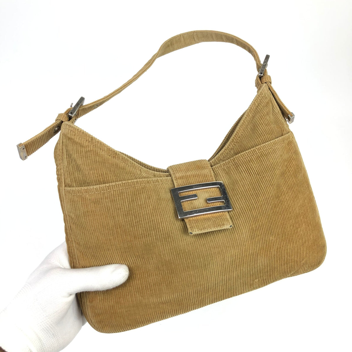 FENDI CORDUROY SHOULDER BAG