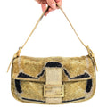 FENDI BEADED GOLD BAGUETTE BAG