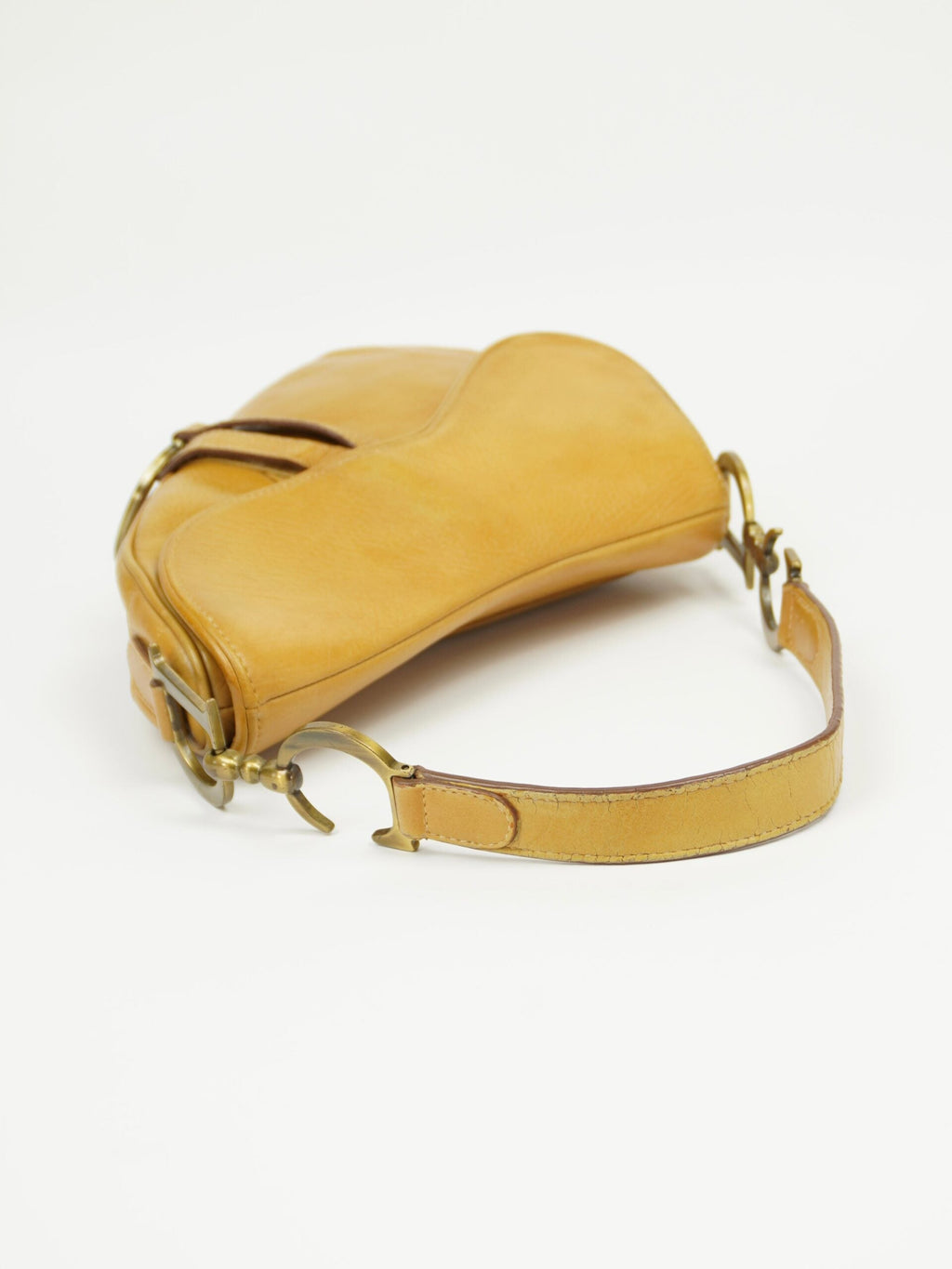 CHRISTIAN DIOR TAN LEATHER SADDLE BAG
