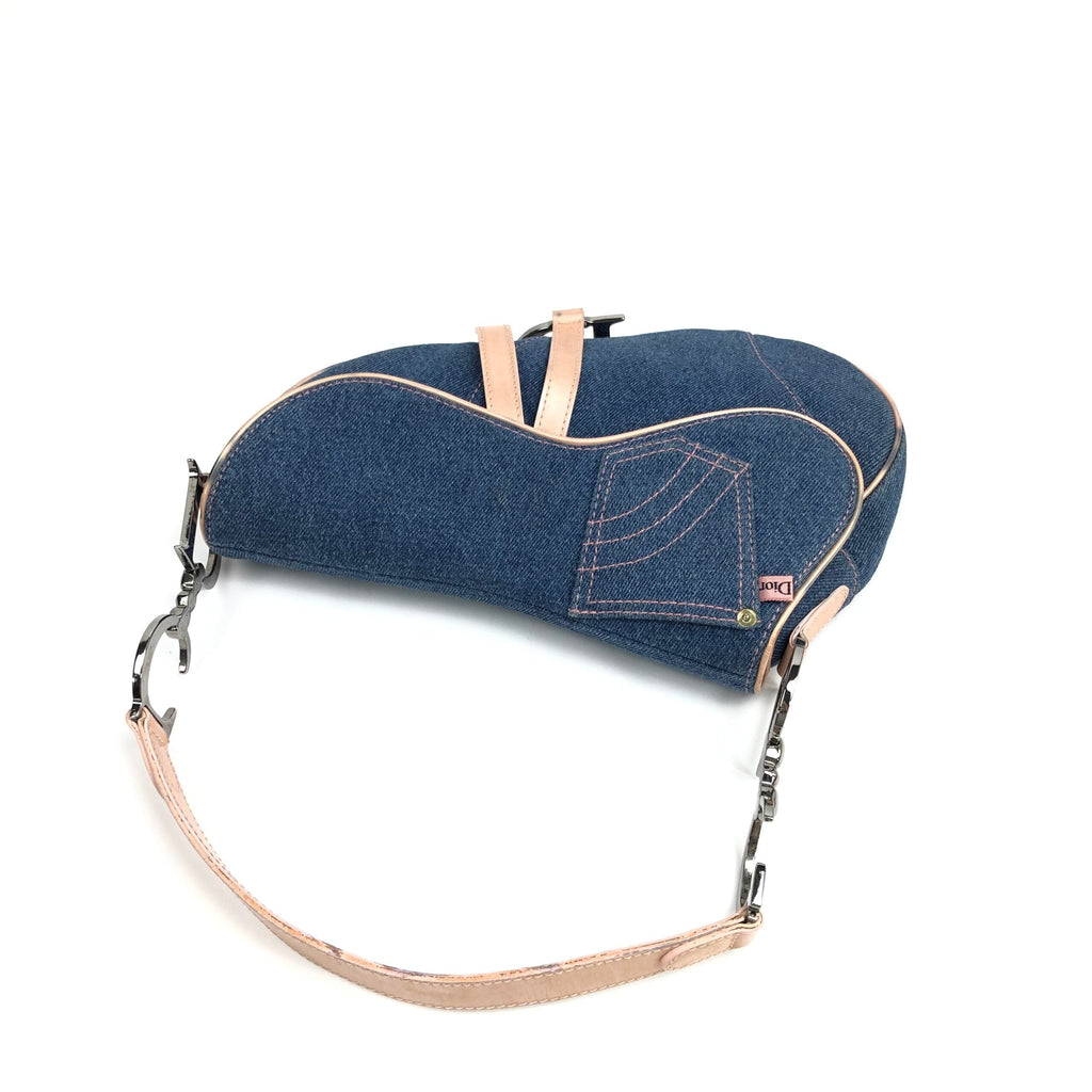CHRISTIAN DIOR DENIM SADDLE BAG