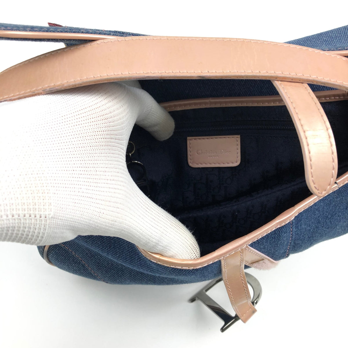 CHRISTIAN DIOR DENIM SADDLE BAG