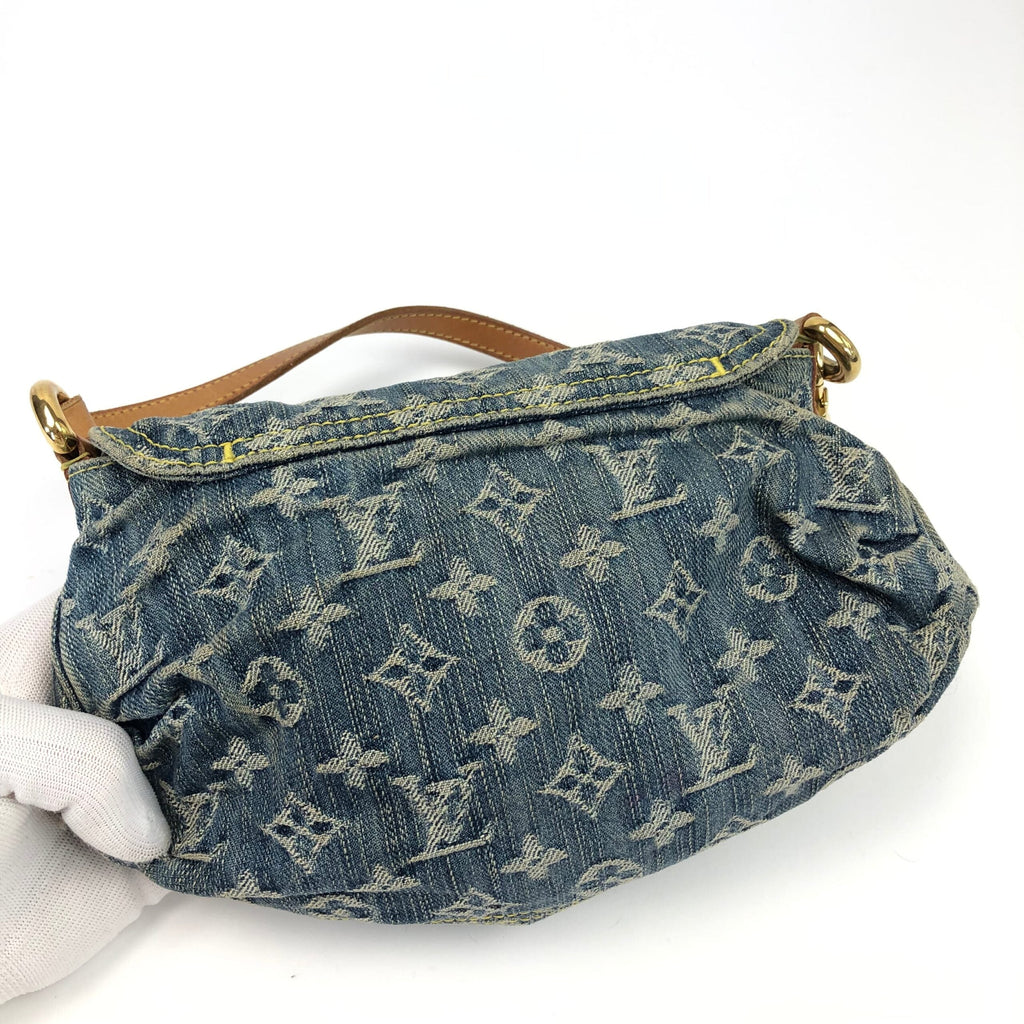 LOUIS VUITTON DENIM PLEATY SHOULDER BAG