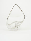 CHRISTIAN DIOR WHITE LEATHER SADDLE BAG
