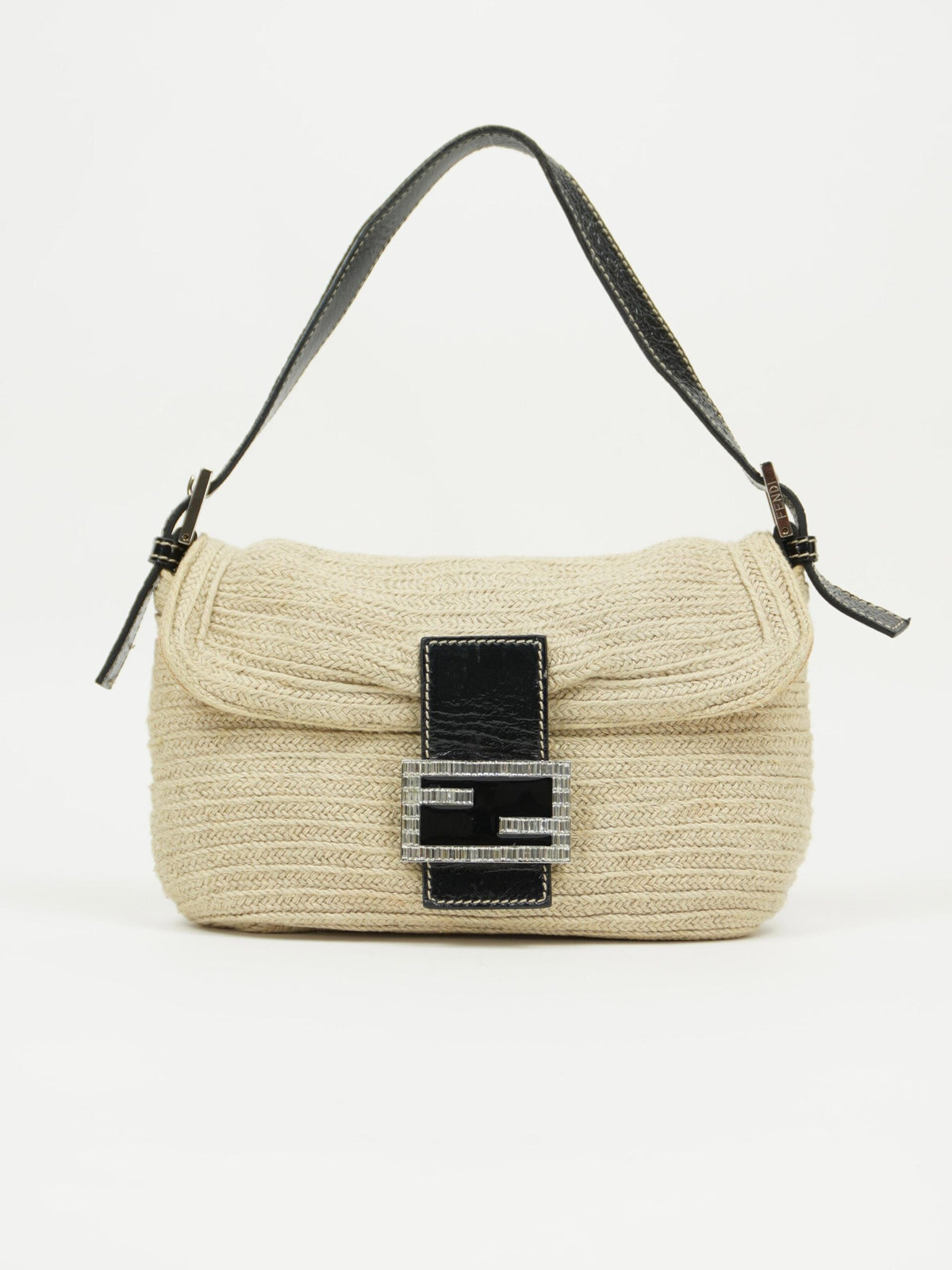 FENDI CROCHET BAGUETTE WITH DIAMANTÉ BUCKLE