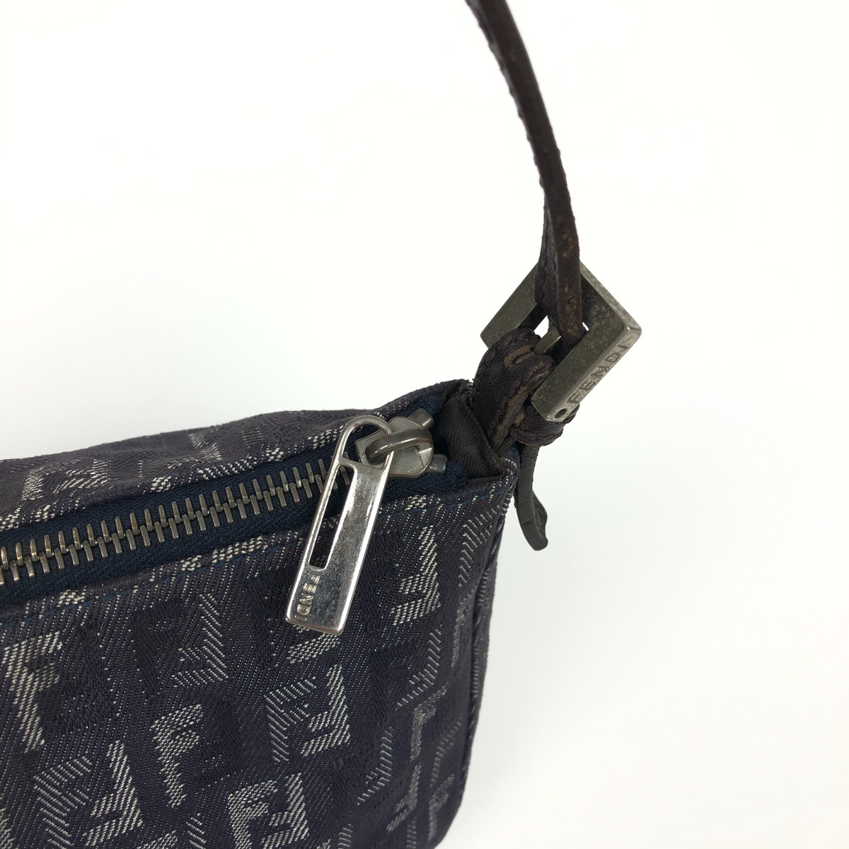 FENDI ZUCCA DENIM SHOULDER BAG