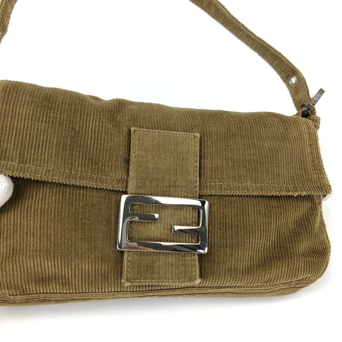 FENDI CORDUROY BAGUETTE BAG