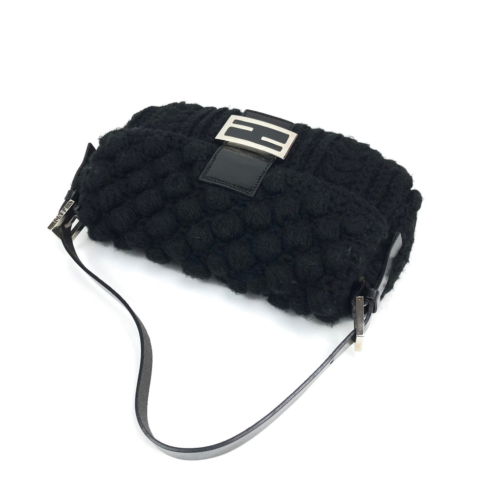 FENDI CASHMERE WOOL BAGUETTE SHOULDER BAG