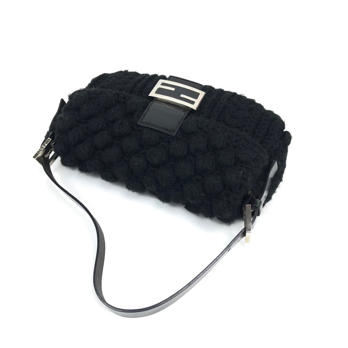 FENDI CASHMERE WOOL BAGUETTE SHOULDER BAG