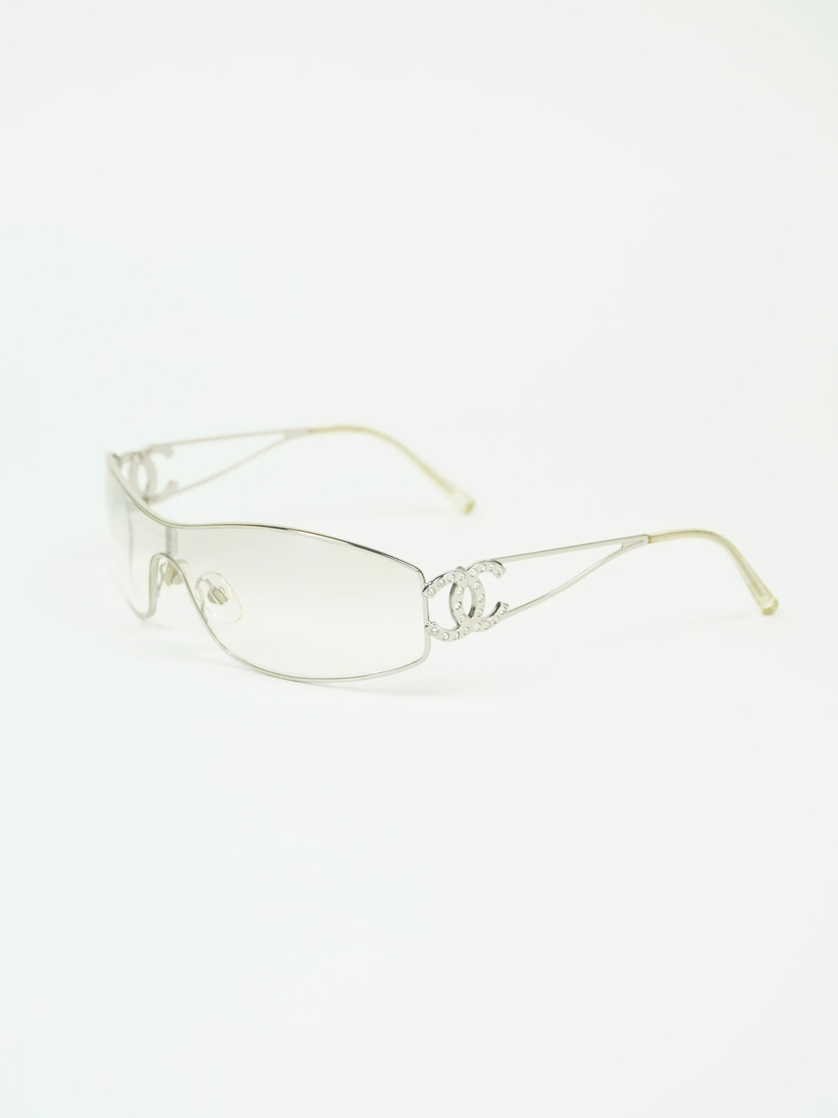 CHANEL RHINESTONE CC LOGO SUNGLASSES