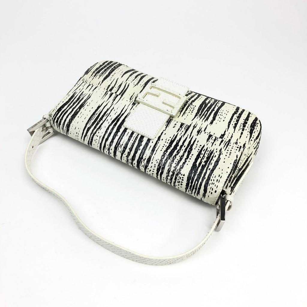 FENDI PYTHON SNAKESKIN BAGUETTE SHOULDER BAG