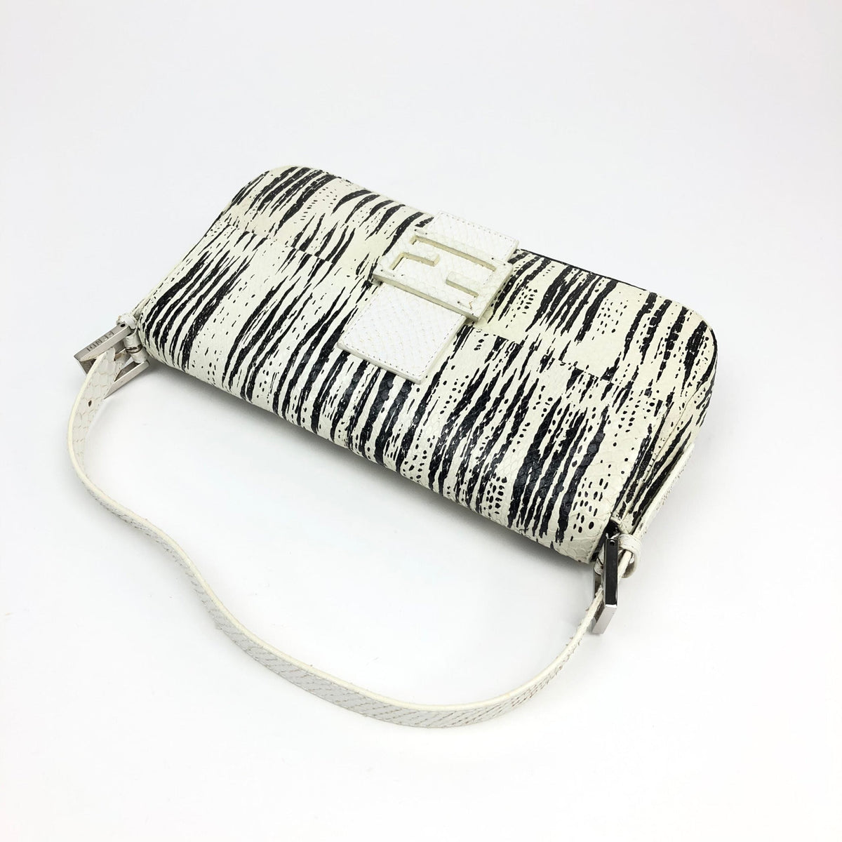 FENDI PYTHON SNAKESKIN BAGUETTE SHOULDER BAG