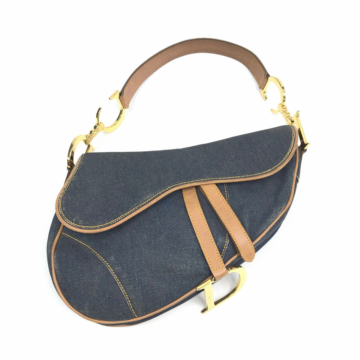 CHRISTIAN DIOR DENIM SADDLE BAG
