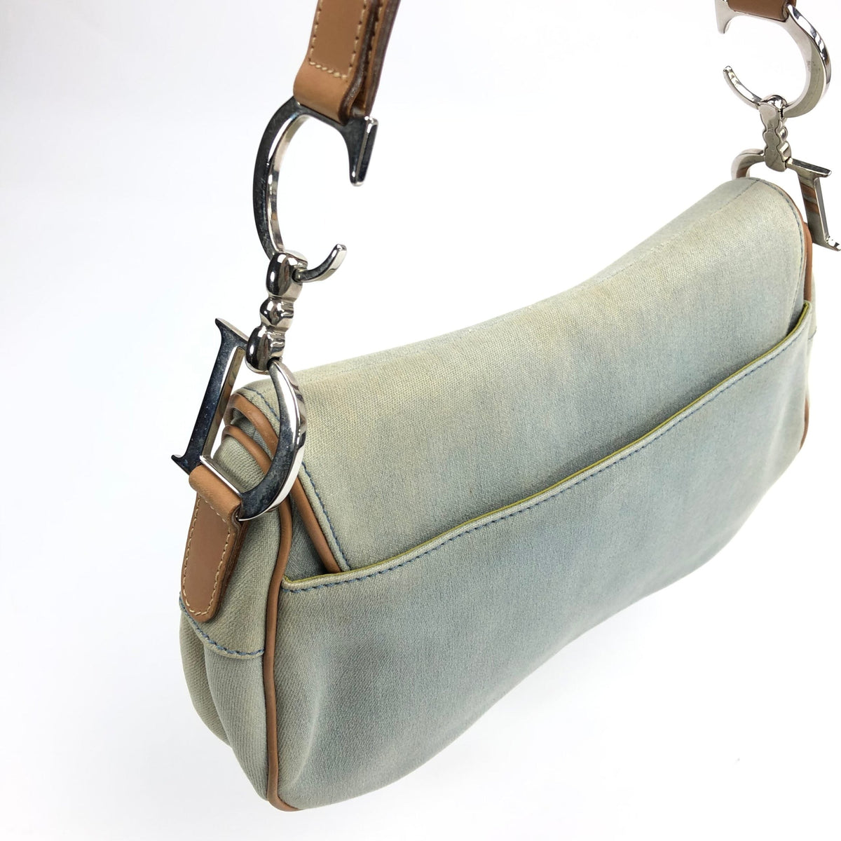 CHRISTIAN DIOR DENIM DOUBLE SADDLE BAG