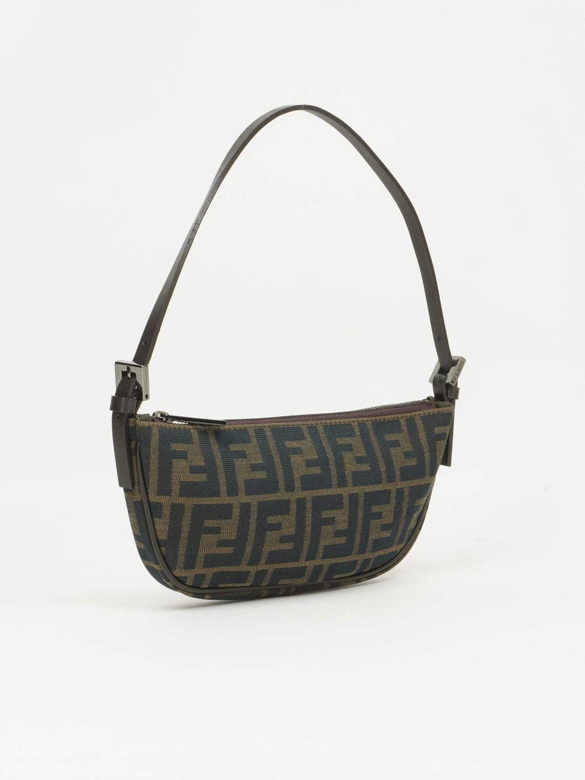 FENDI ZUCCA CRESCENT SHOULDER BAG