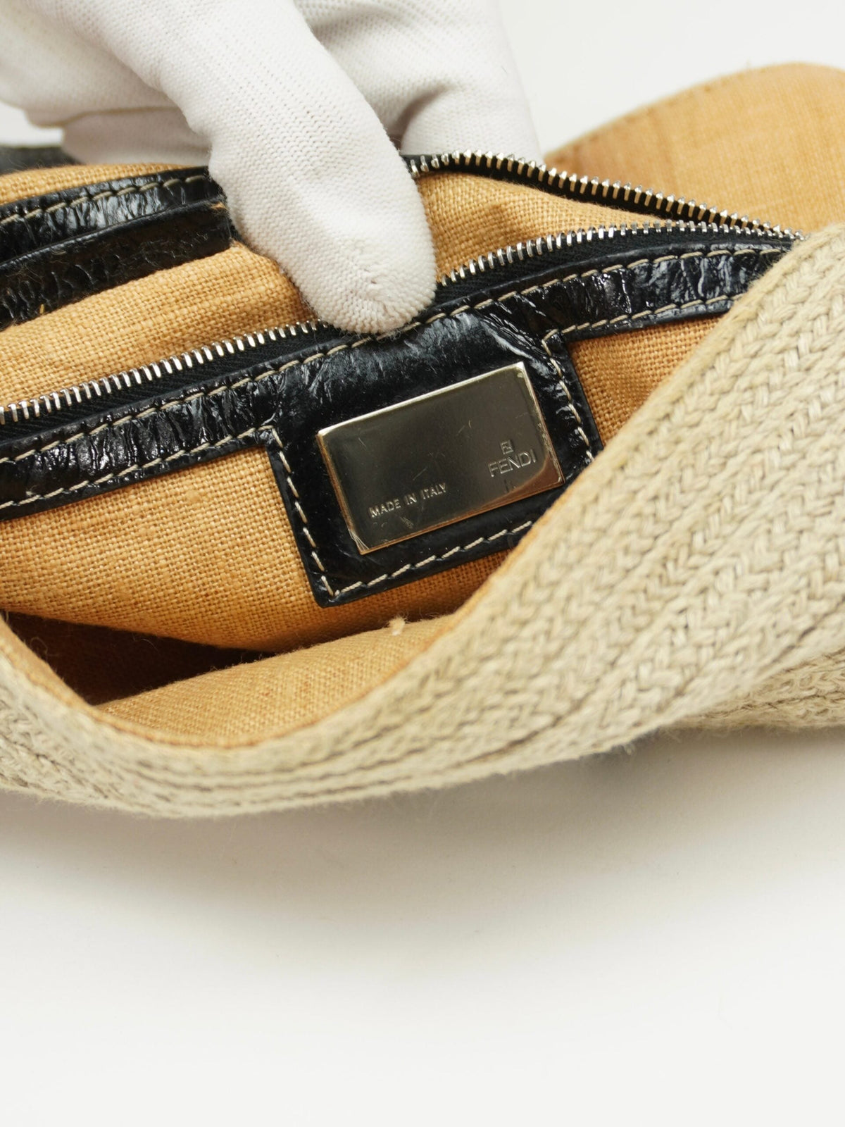 FENDI CROCHET BAGUETTE WITH DIAMANTÉ BUCKLE