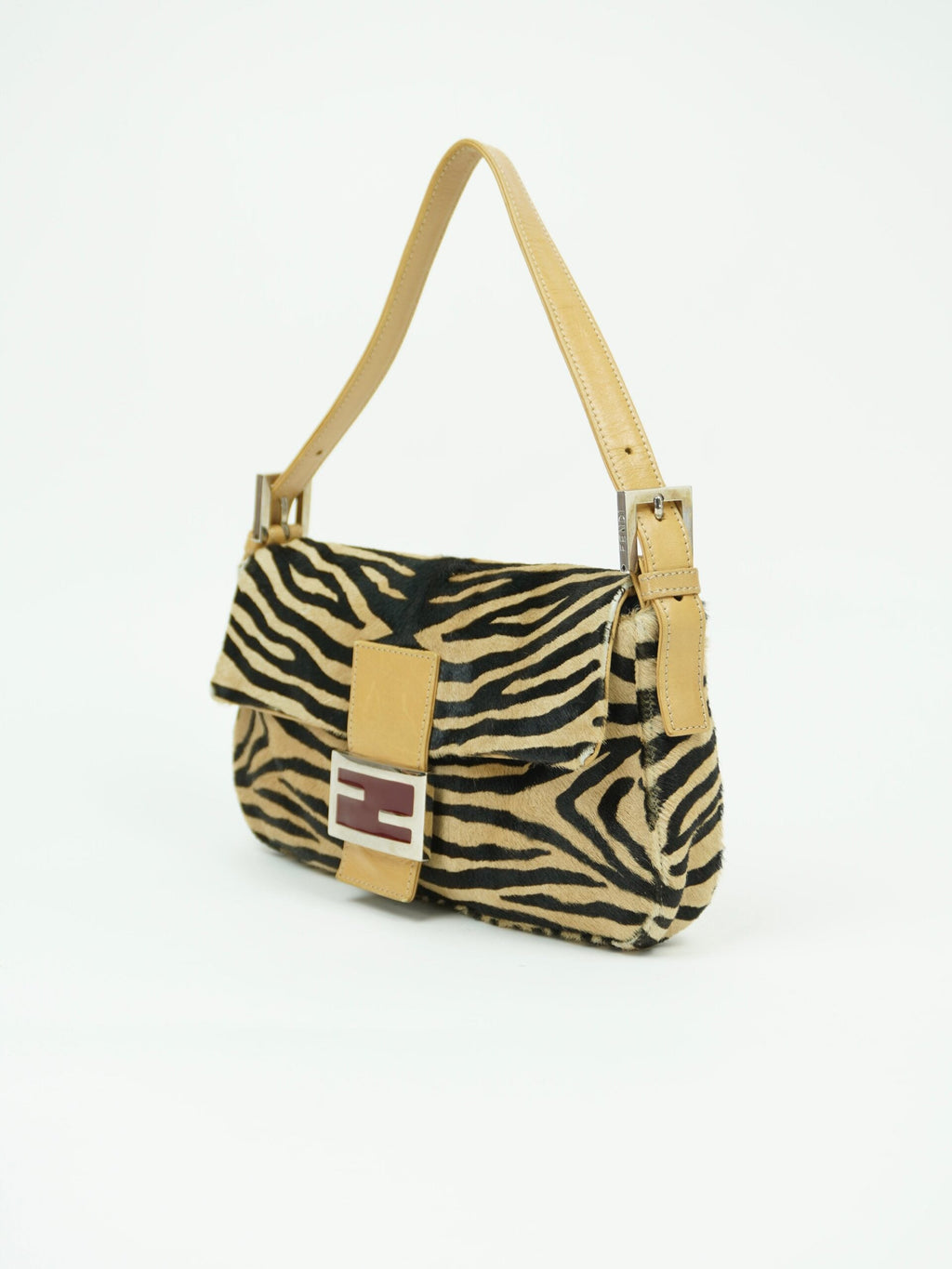 FENDI CALF HAIR ZEBRA BAGUETTE