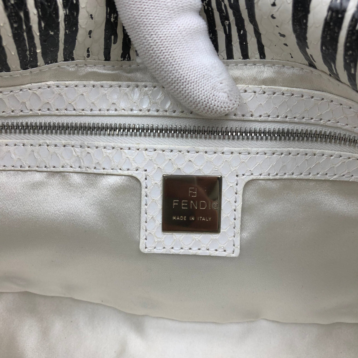FENDI PYTHON SNAKESKIN BAGUETTE SHOULDER BAG
