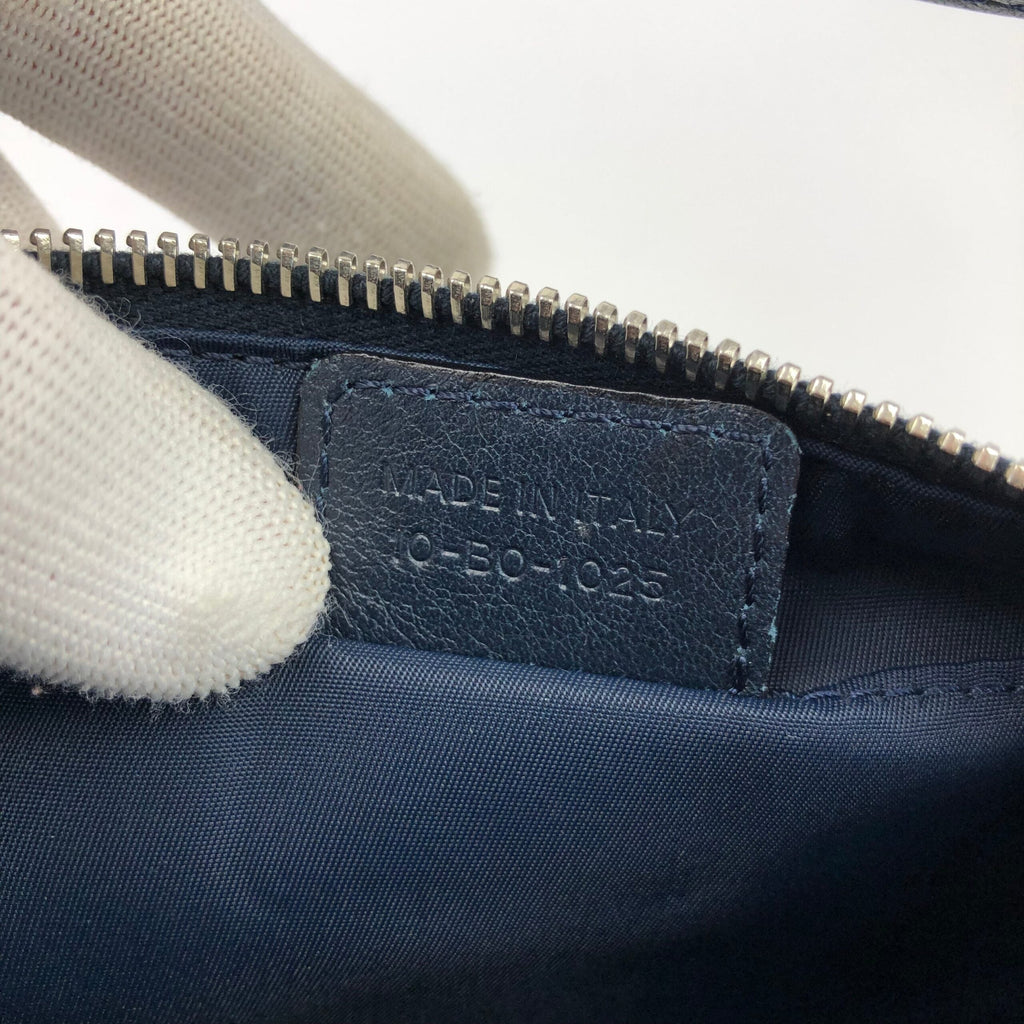 CHRISTIAN DIOR MONOGRAM SHOULDER BAG WITH SILVER DETAILING