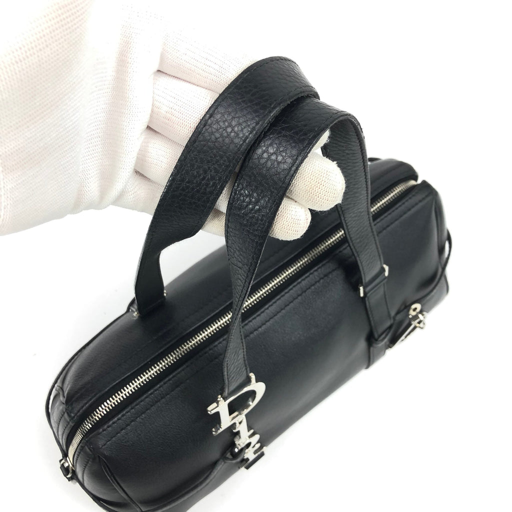 CHRISTIAN DIOR LEATHER BAG WITH SILVER HARDWARE