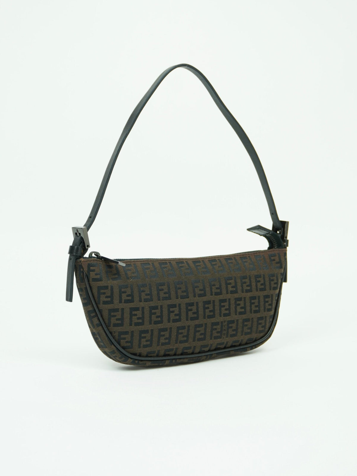 FENDI ZUCCA CRESCENT SHOULDER BAG