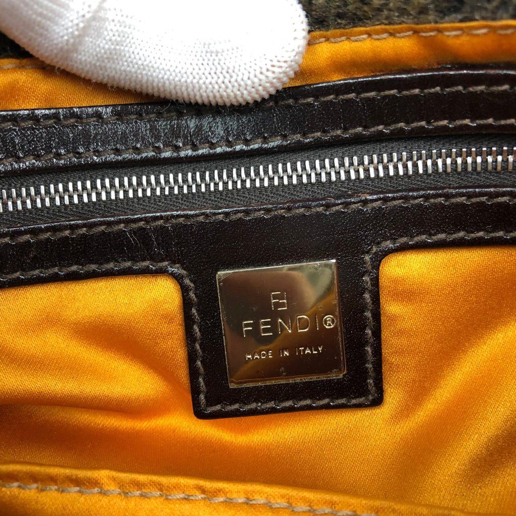 FENDI CASHMERE WOOL BAGUETTE SHOULDER BAG