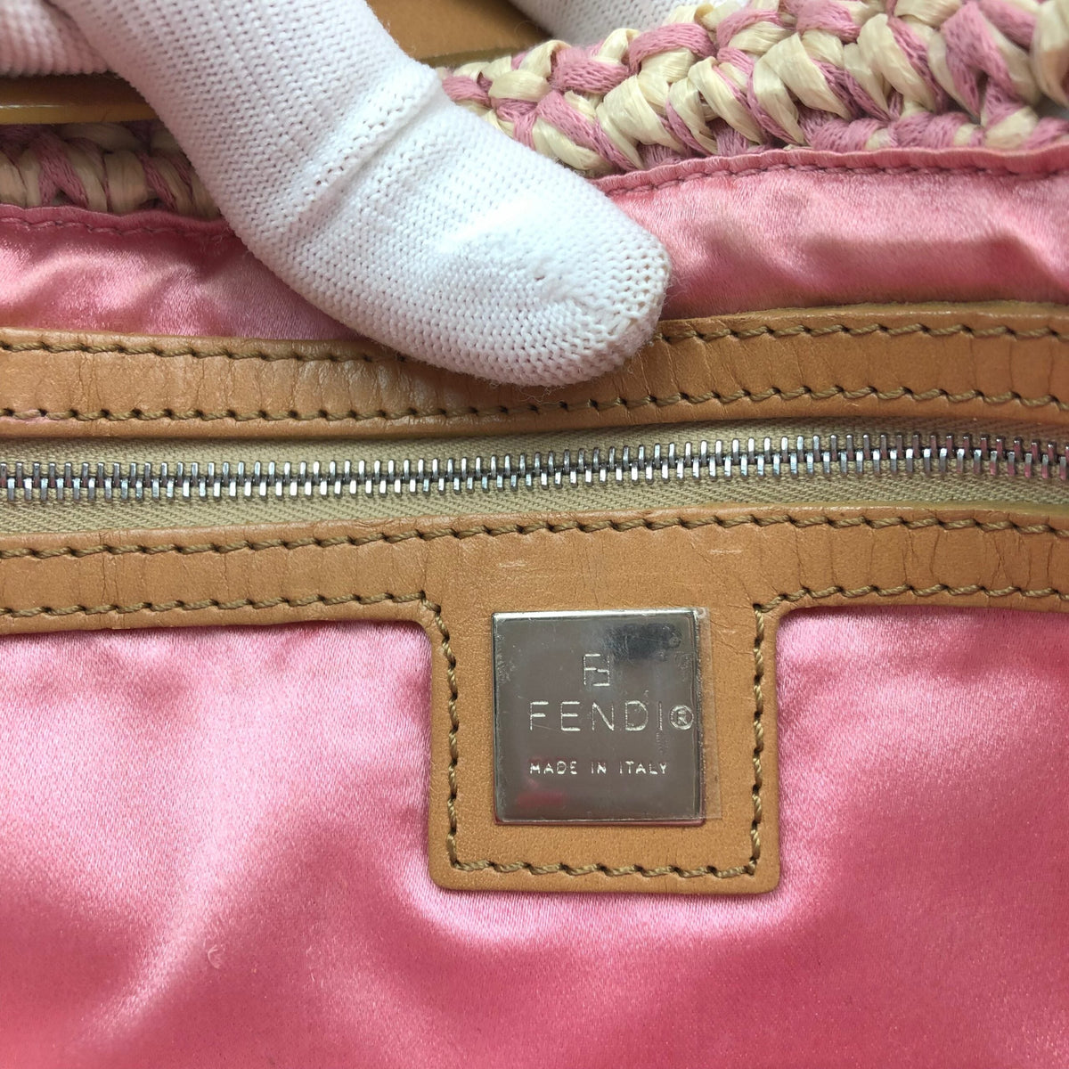 FENDI CROCHET BAGUETTE SHOULDER BAG