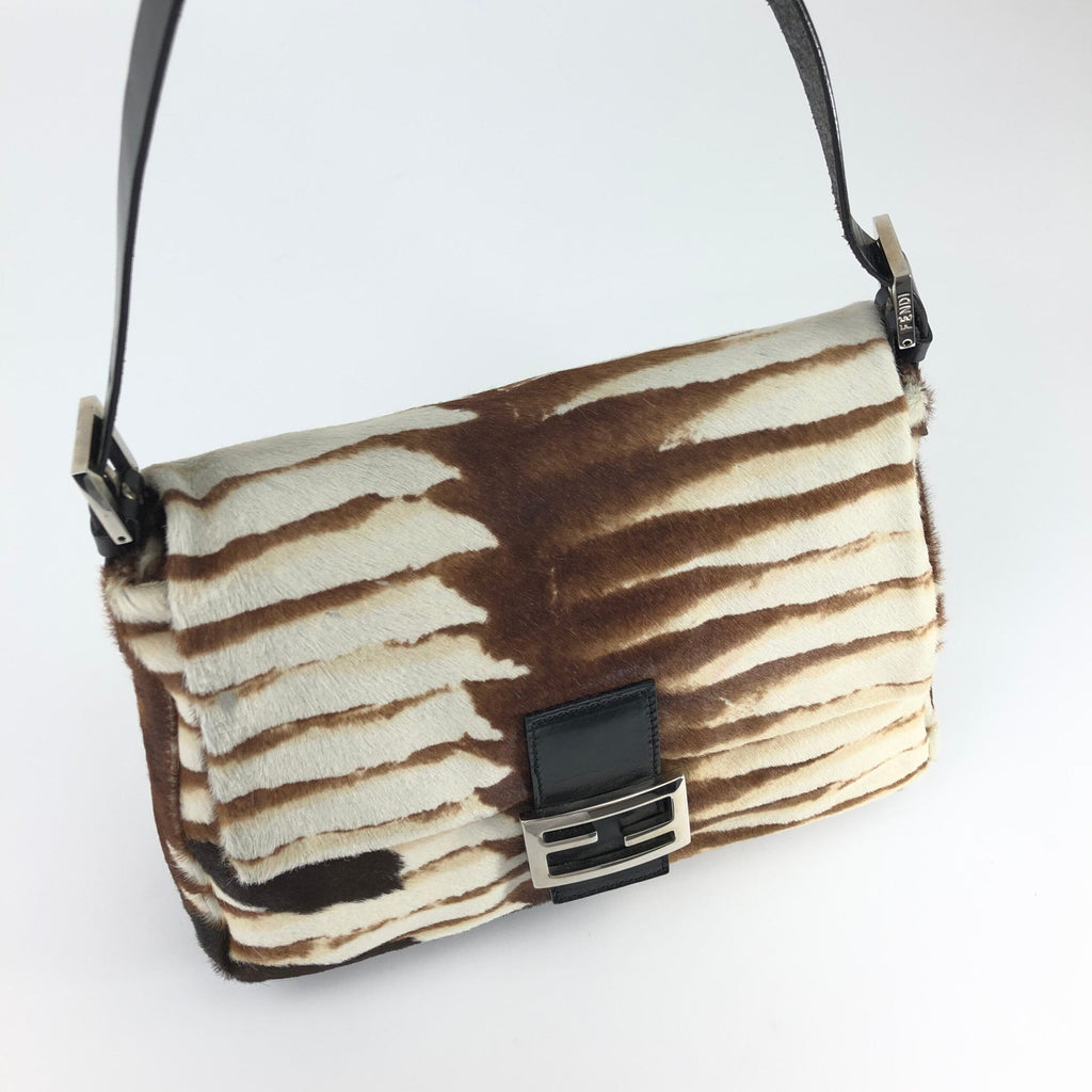 FENDI CALF HAIR MAMA BAGUETTE BAG