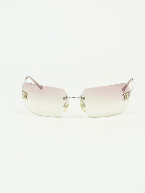 CHANEL RIMLESS RHINESTONE SUNGLASSES