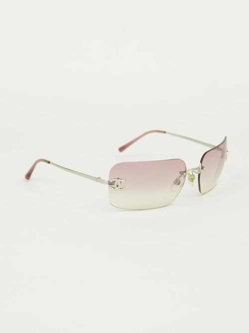 CHANEL RIMLESS RHINESTONE SUNGLASSES