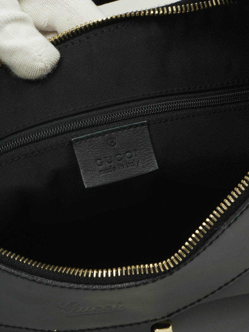GUCCI PATENT LEATHER ABBEY BAG