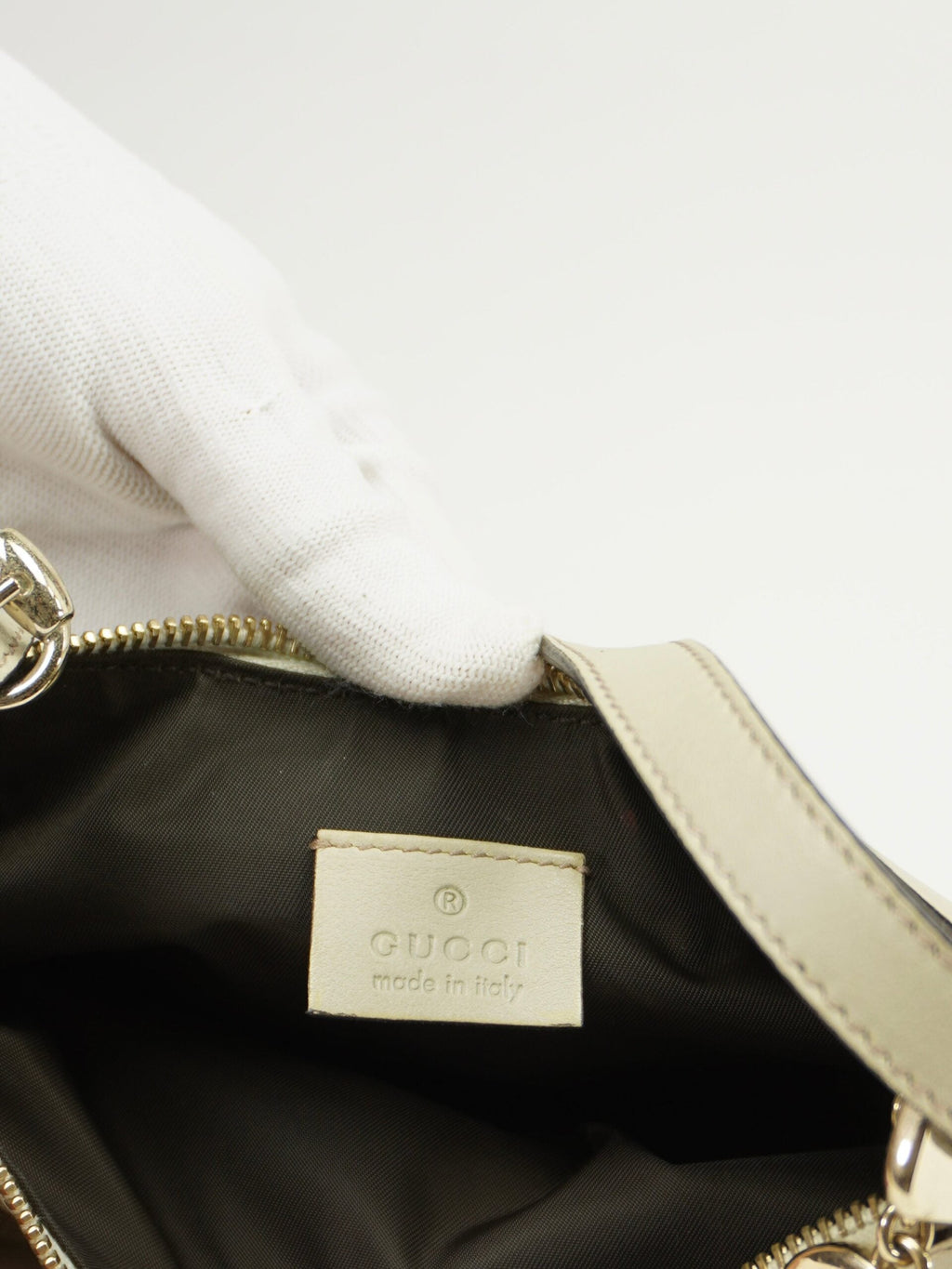 GUCCI MONOGRAM BAG WITH HEART CHARM