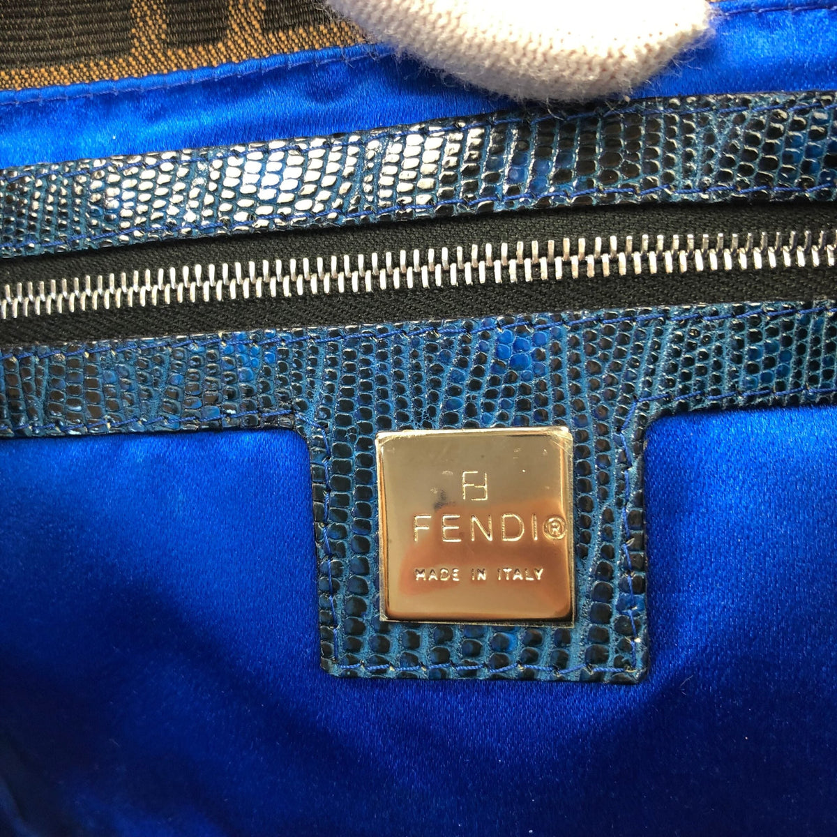 FENDI ZUCCA BEADED BAGUETTE BAG