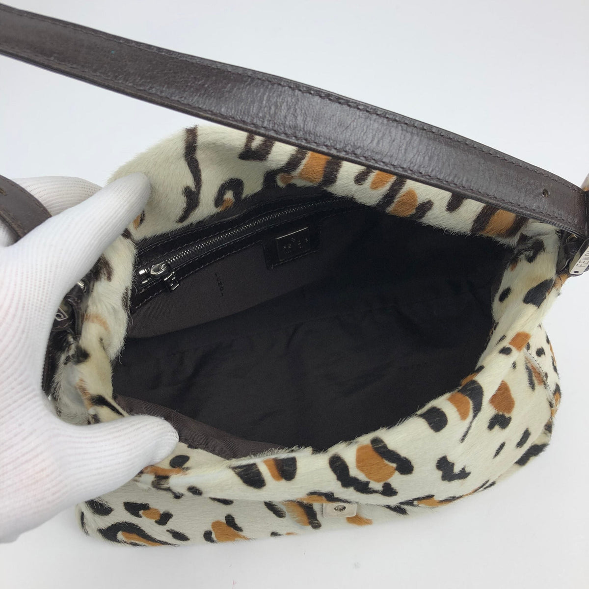 FENDI CALF HAIR MAMA BAGUETTE BAG