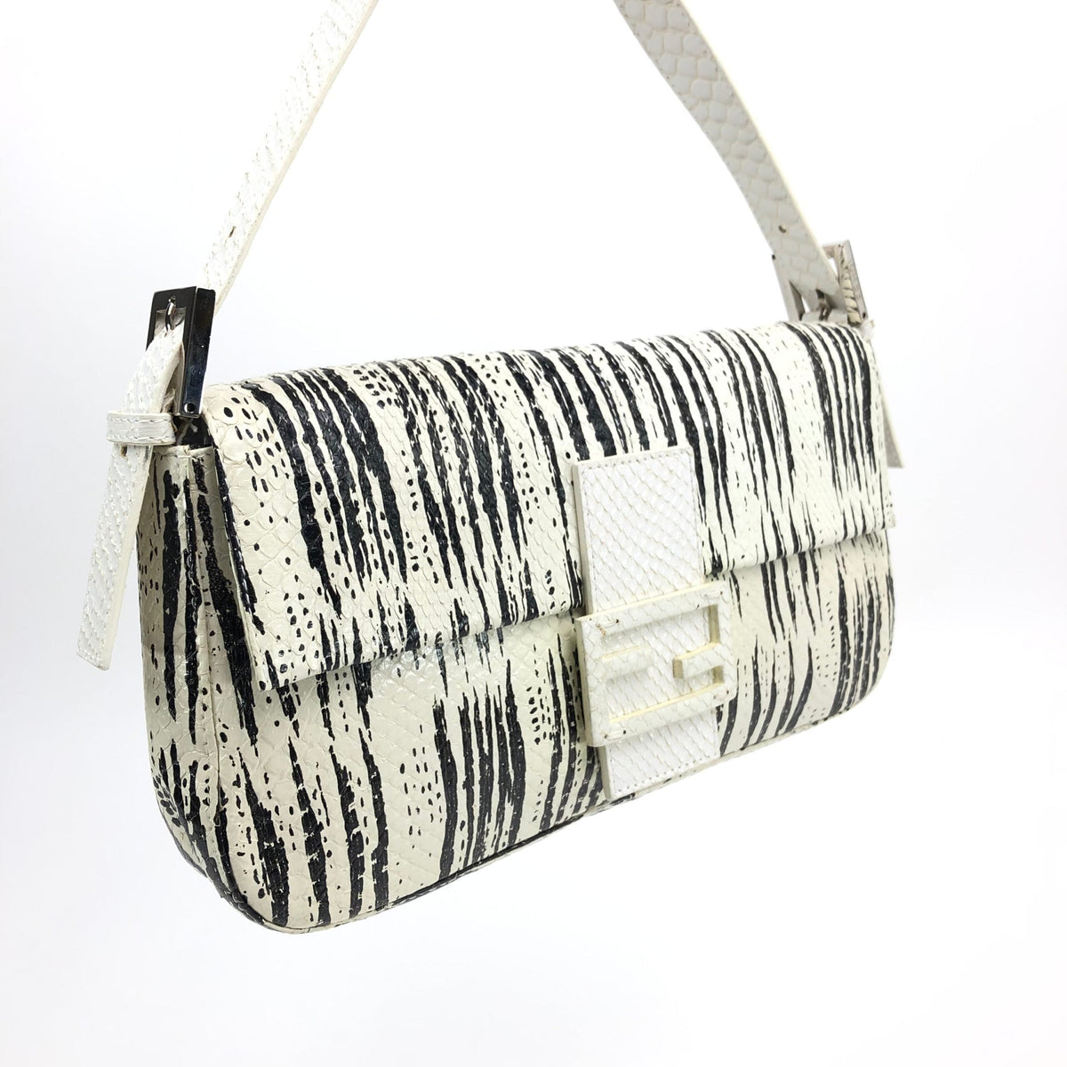 FENDI PYTHON SNAKESKIN BAGUETTE SHOULDER BAG