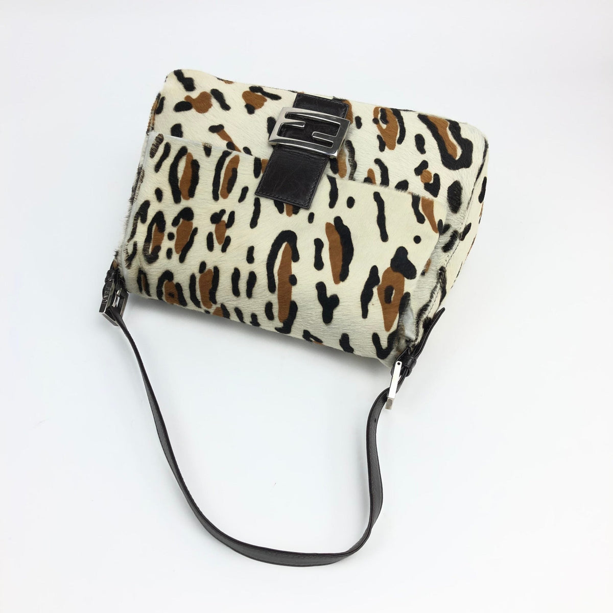 FENDI CALF HAIR MAMA BAGUETTE BAG