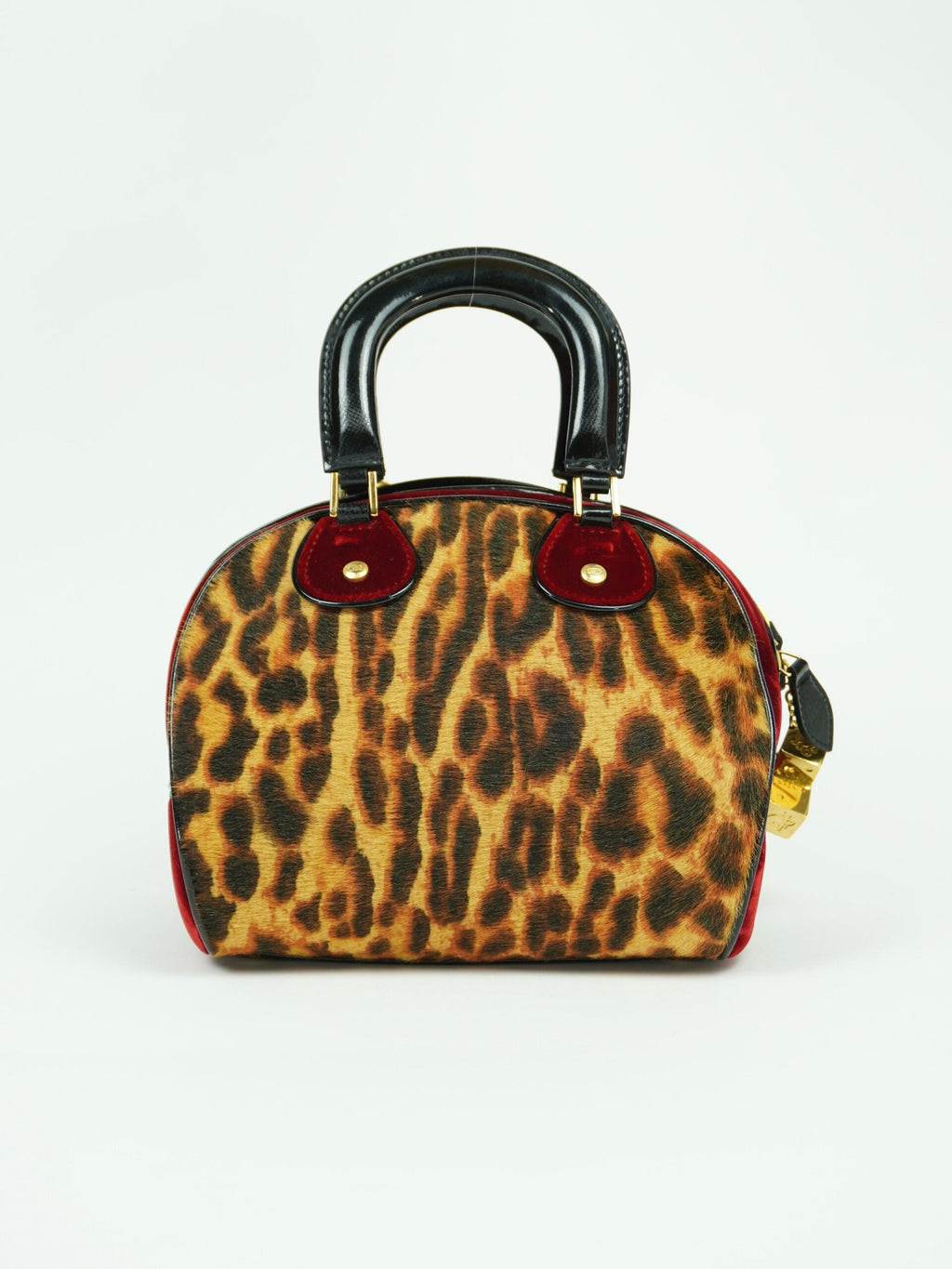CHRISTIAN DIOR GAMBLER DICE LEOPARD BOWLER BAG