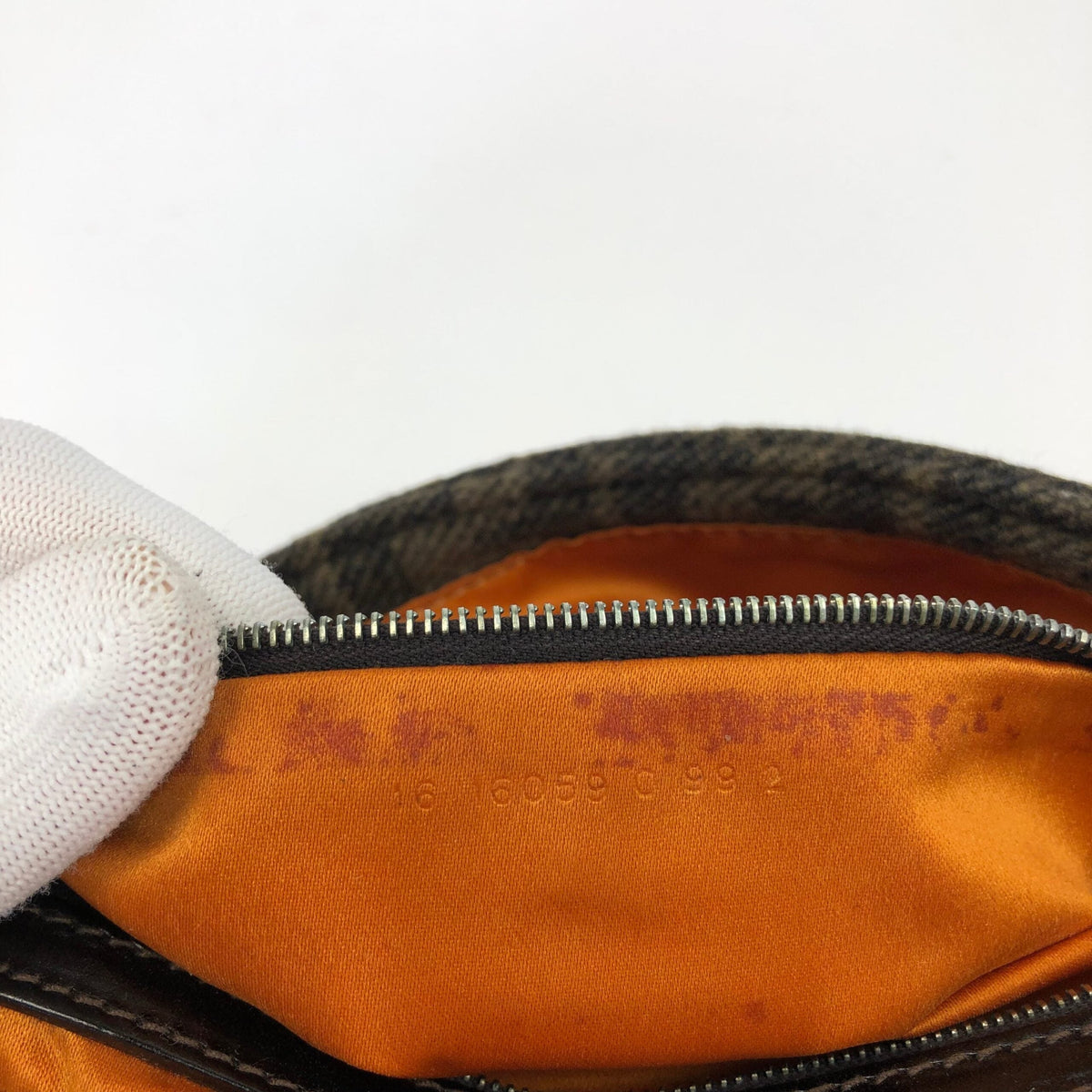 FENDI ZUCCA CASHMERE WOOL BAGUETTE SHOULDER BAG