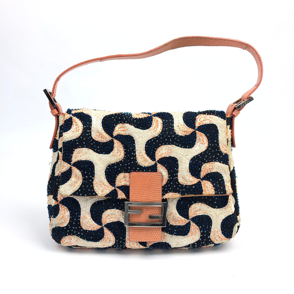 FENDI BEADED SWIRL MAMA BAGUETTE BAG