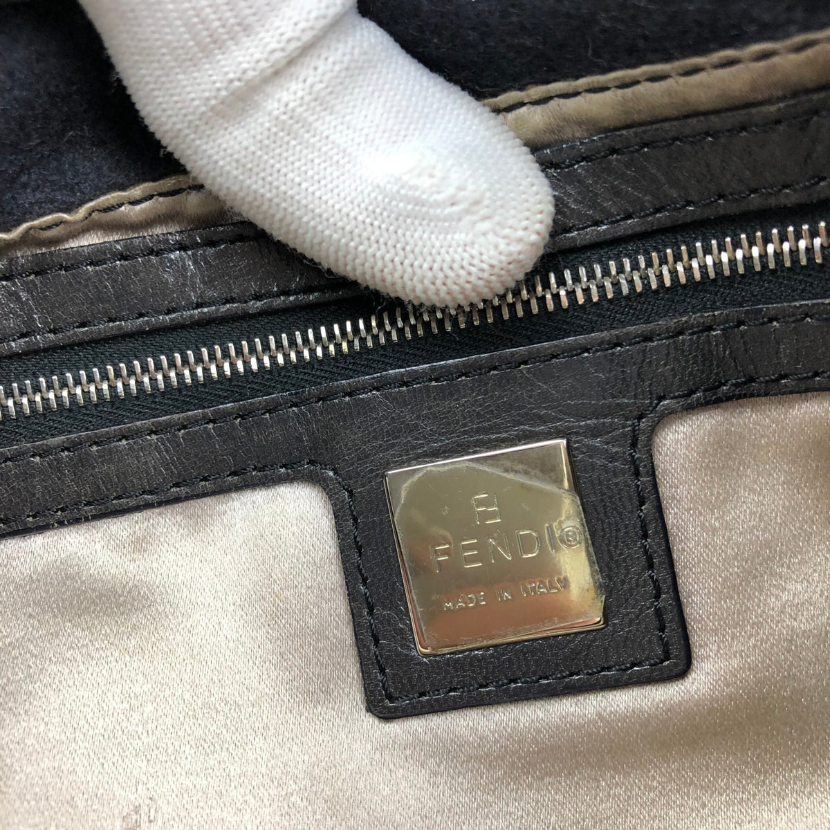FENDI BAGUETTE WITH CALF HAIR AND BEADED DETAILING